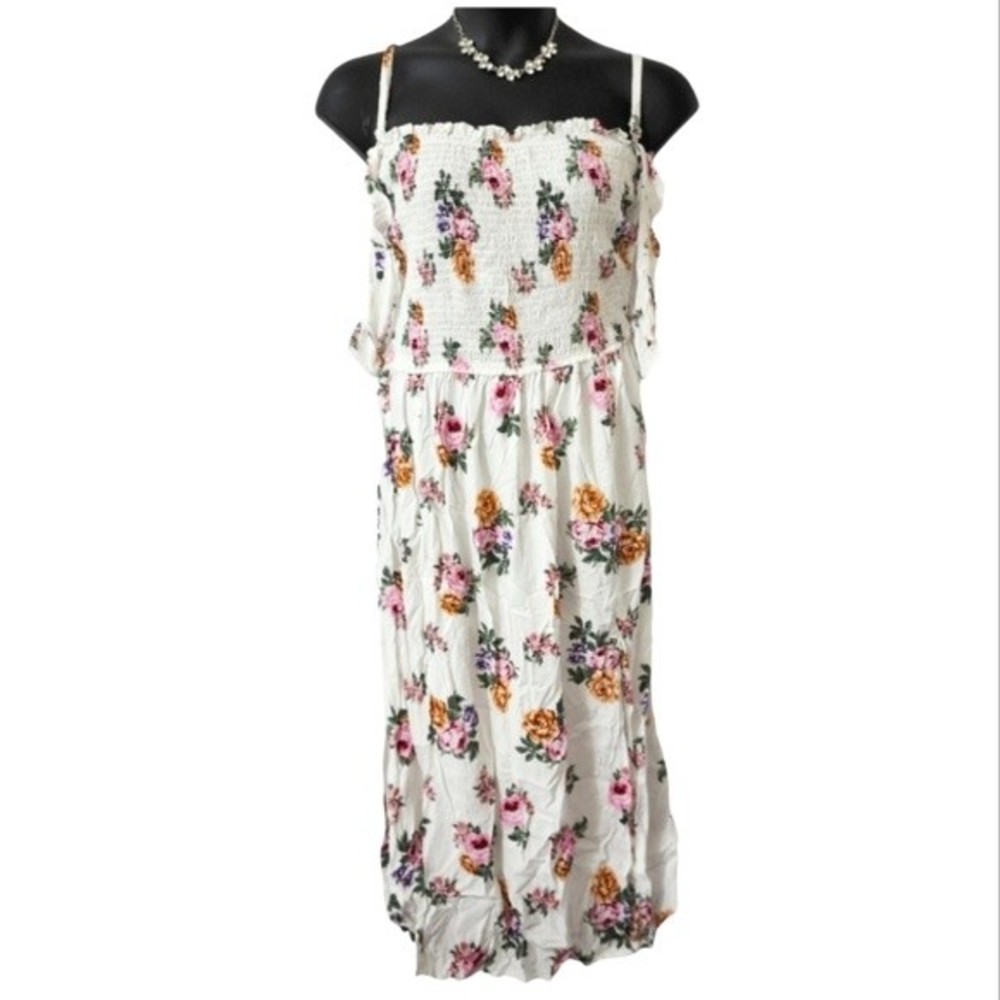 New Look Floral White Bardot Dress Versatile Straps Plus Size 3xl NWT